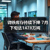 钢铁库存持续下降 7月下旬达1478万吨(图4) 钢铁库存持续下降 7月下旬达1478万吨(图4)