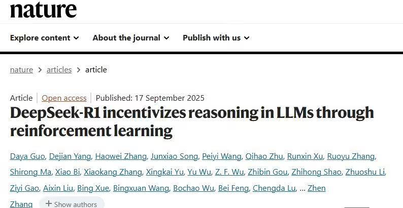DeepSeek-R1 论文登上《自然》封面，通讯作者为梁文锋 - 兰州联臻能源网
