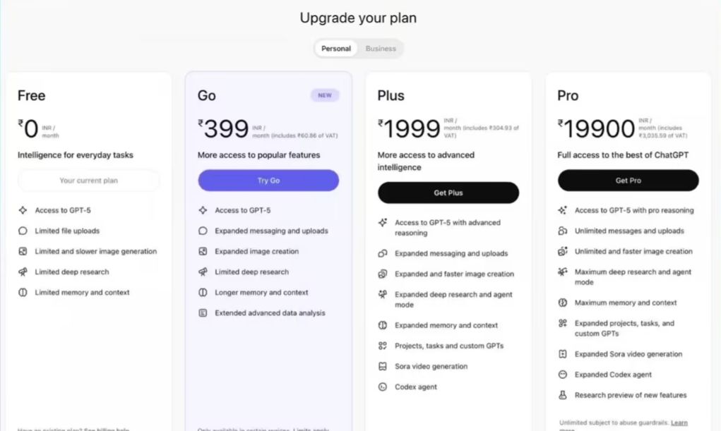 OpenAI 推出“ChatGPT Go”低价套餐：仅限特定地区，每月 399  - 兰州联臻能源网