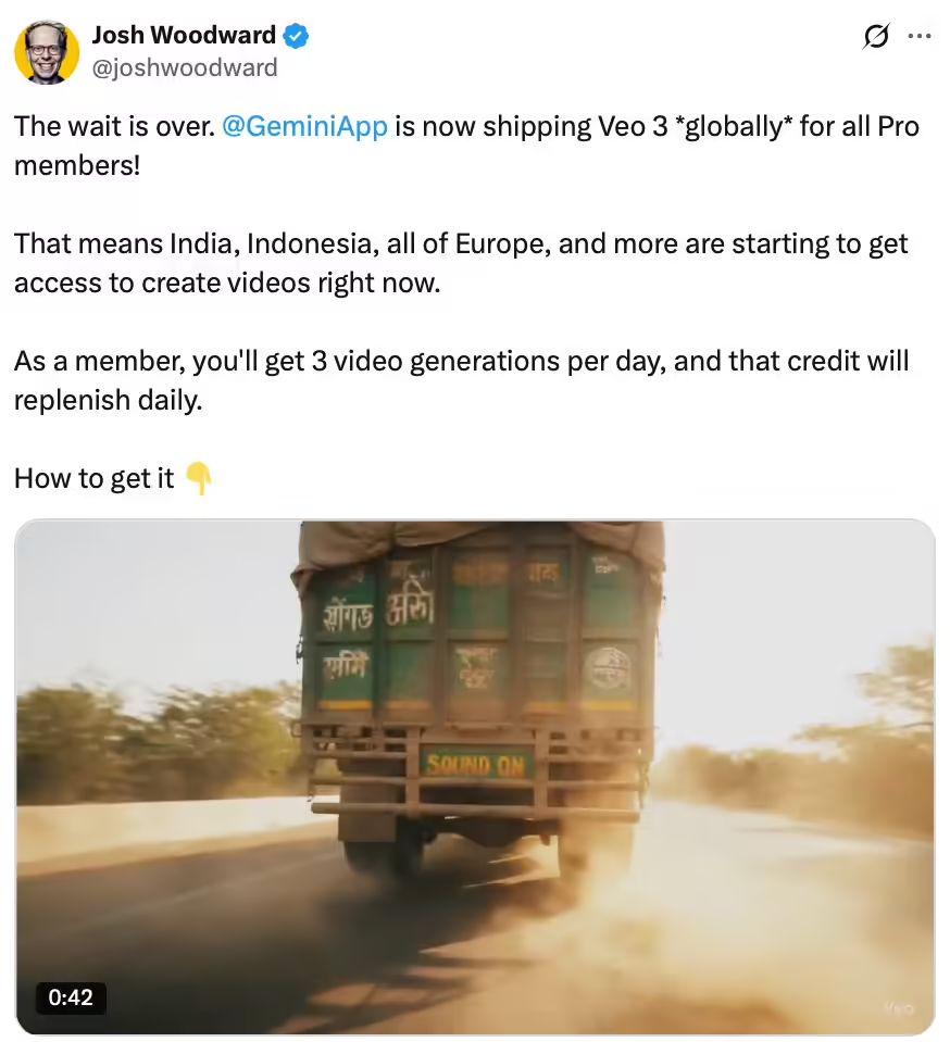 谷歌 Veo 3 AI 文生视频模型正式向 Pro / Ultra 会员开放，后 - 兰州联臻能源网