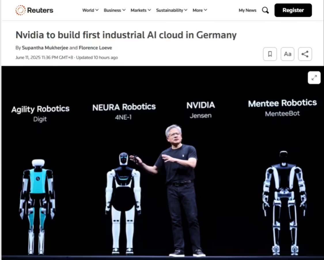 英伟达开启“攻城略地”模式，拟在欧洲建设 20 座 AI 工厂 - 兰州联臻能源网