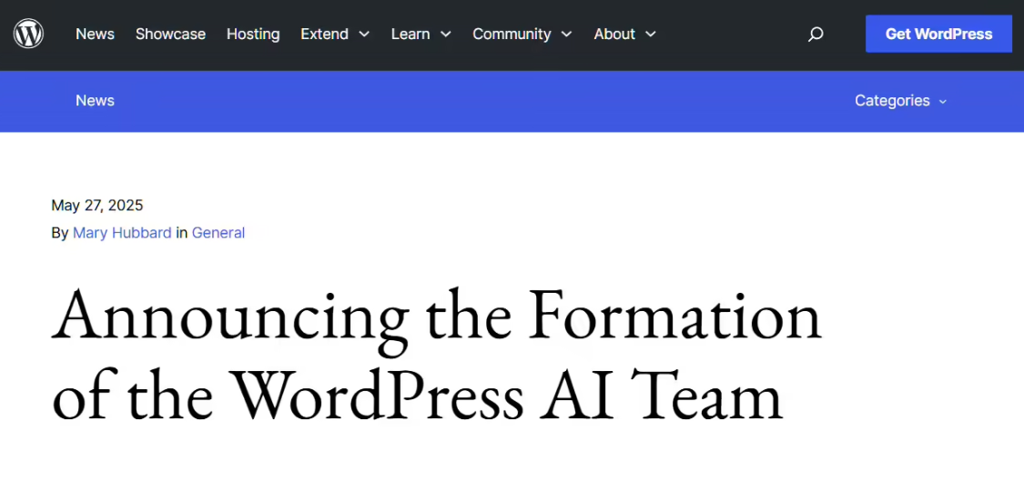 WordPress 成立 AI 团队：从“提供插件”上升到“平台战略” - 兰州联臻能源网
