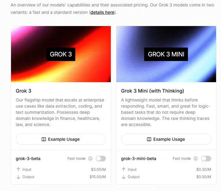 马斯克 xAI 推出 Grok 3 / Mini 的 API 接口：百万词元输入 - 兰州联臻能源网