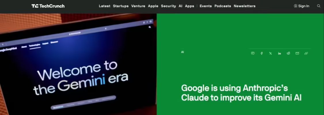 谷歌被曝正使用 Anthropic 的 Claude 模型来改进其 Gemini - 兰州联臻能源网