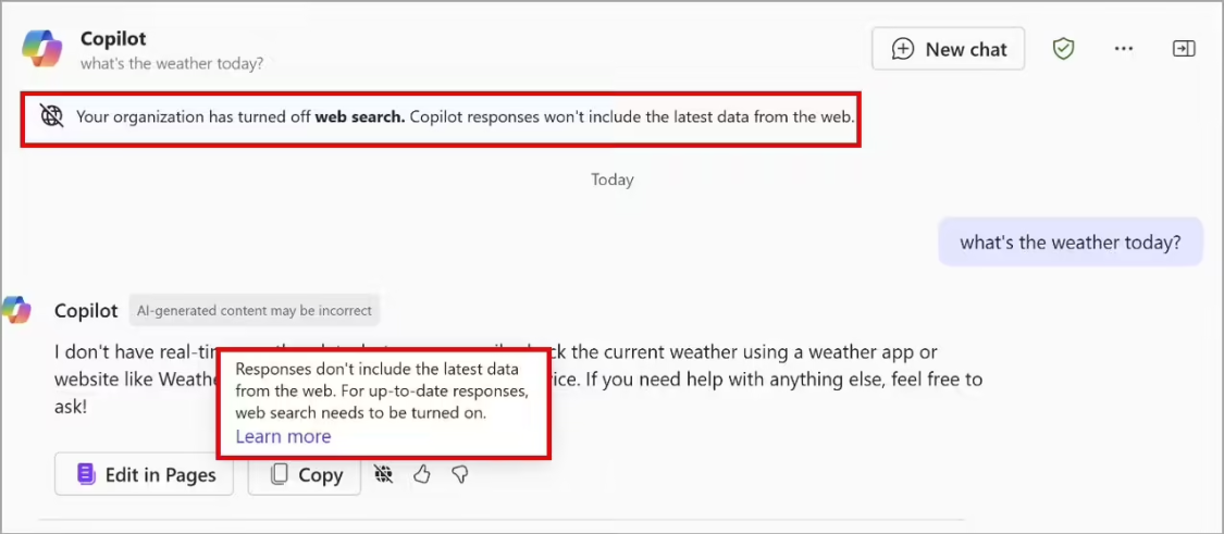 微软 Copilot 下月将添新选项，AI 聊天可选择关闭 / 启用网络搜索