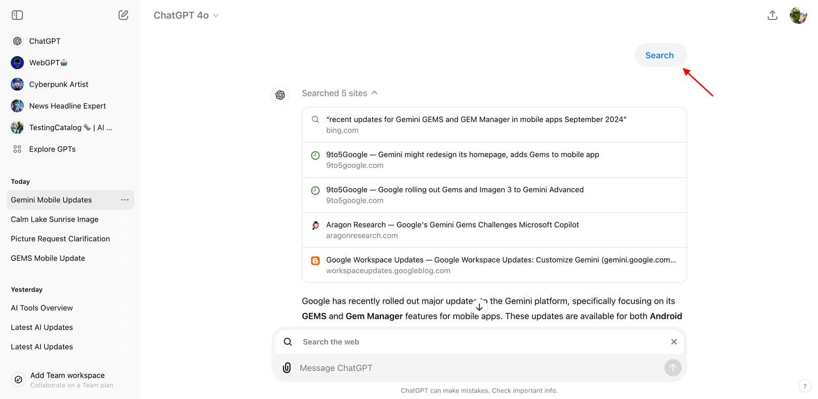 OpenAI ChatGPT AI 聊天机器人新增“/picture”和“/search”指令