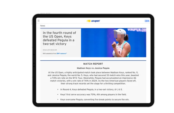 联手IBM，2024美国网球公开赛引入全新AI解说与赛后分析 - 兰州联臻能源网