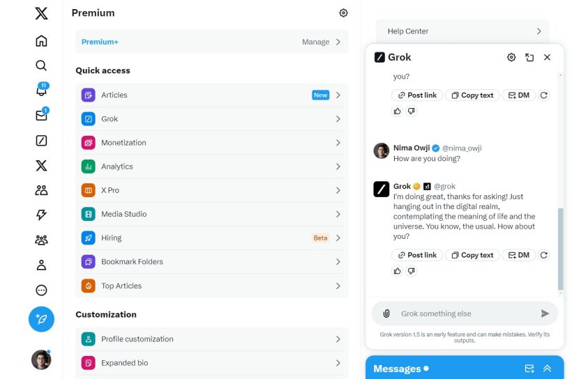 X 被曝将新增多项 Grok 模型功能支持，含聊天机器人侧面板