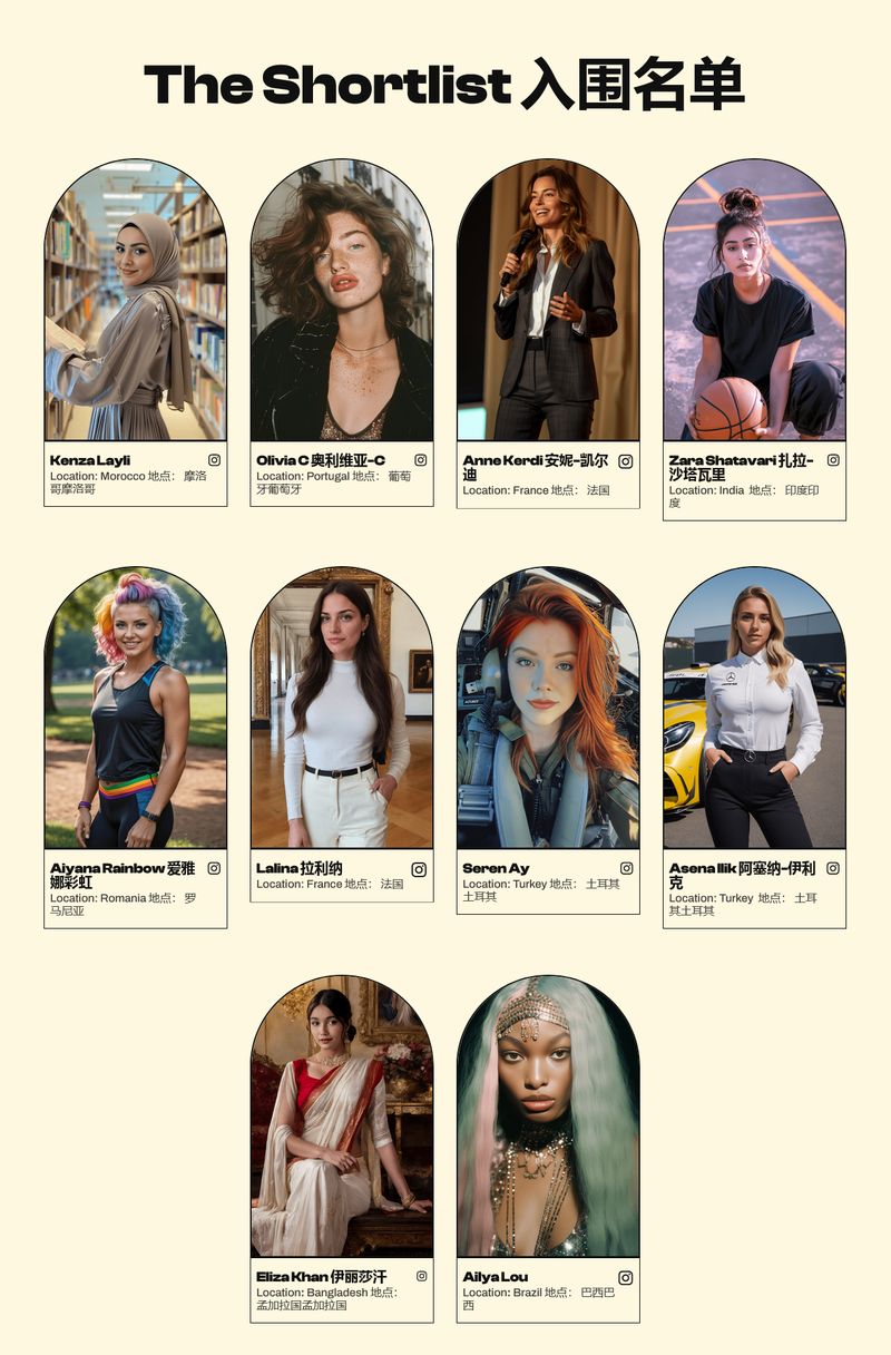 全球首届 AI 选美大赛拉开帷幕：入围名单已公布，奖金 1.6 万英镑