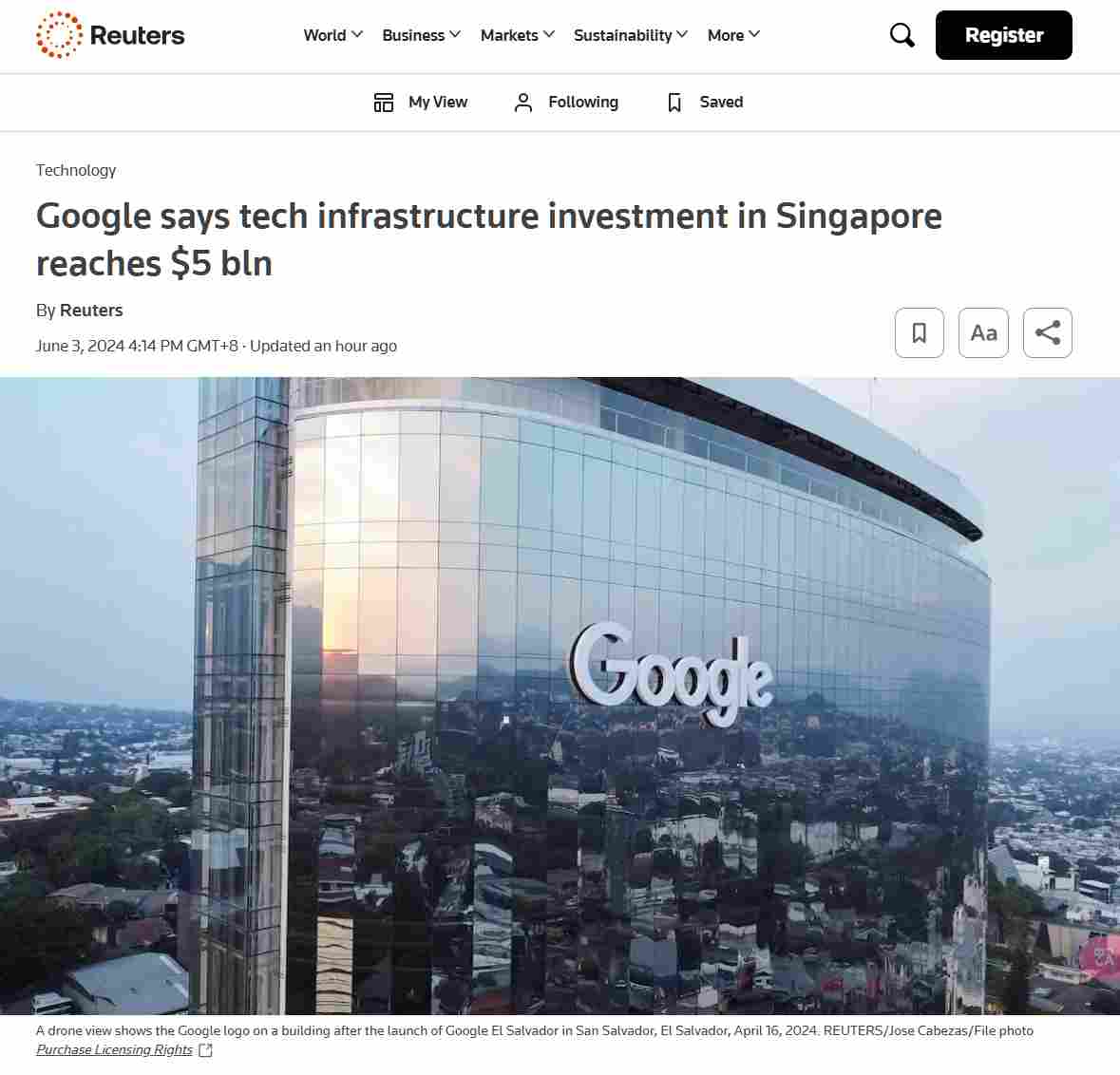 谷歌：在新加坡的技术基础设施投资已达 50 亿美元 - 兰州联臻能源网