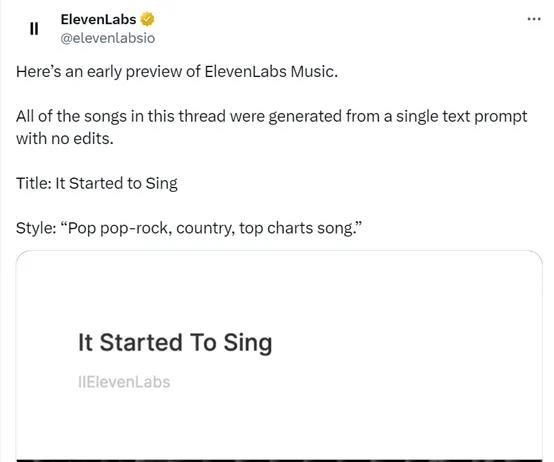 Suno新竞争对手，ElevenLabs推出最新的文本生成歌曲产品—Eleven - 兰州联臻能源网