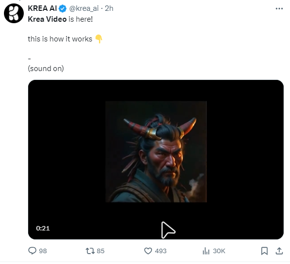 Krea AI正式发布视频生成功能 可自定义视频首尾帧 - 兰州联臻能源网