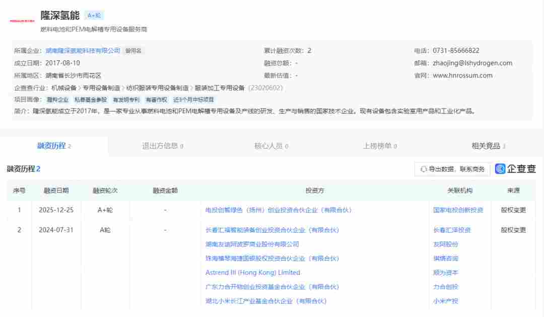 A+轮融资完成，国字头资本参股氢能设备企业 - 兰州联臻能源网