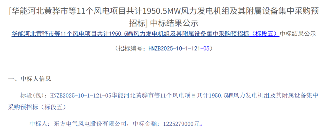 超12亿！华能483MW海上风电项目中标结果正式公布 - 兰州联臻能源网