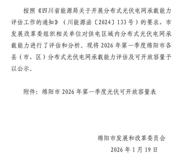 绵阳市分布式光伏可开放容量超850MW，仅一县电网评估为红色 - 兰州联臻能源网