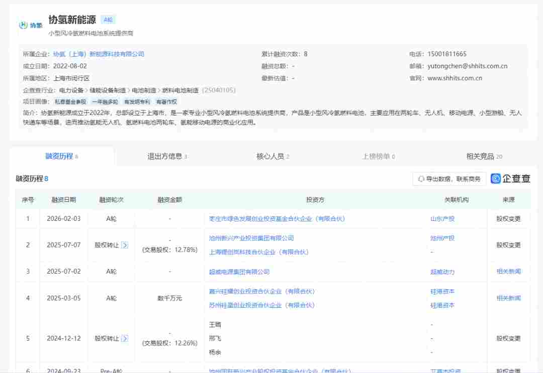 协氢新能源完成A轮融资