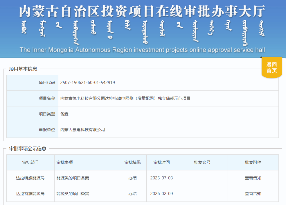 内蒙古氢储能项目扩容升级，储能容量提升 - 兰州联臻能源网